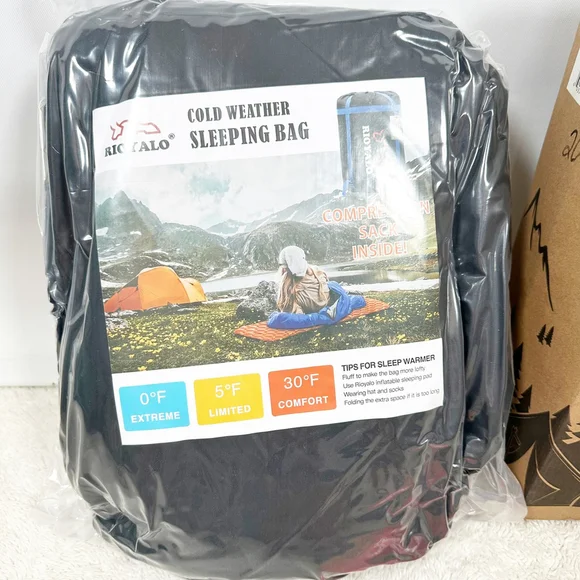 0 Degree Winter Sleeping Bags Adults Camping 450GSM Temp Range 5F–32F Rioyalo